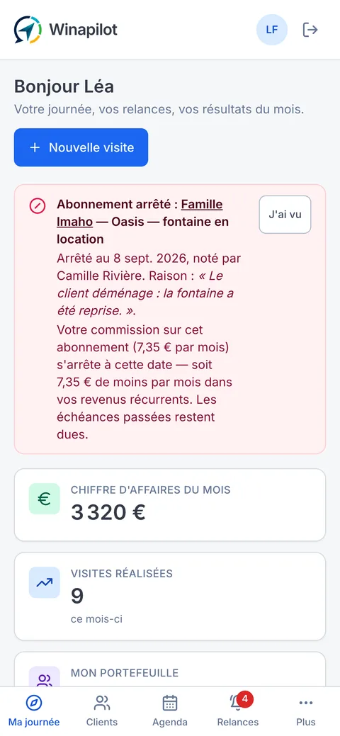 La journée d'un commercial sur son téléphone